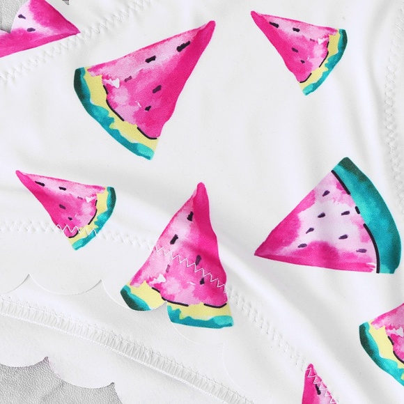 Scalloped Trim Watermelon Print Bikini - Picture 5 of 5